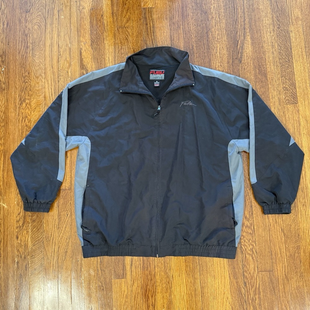 Vintage 90s FUBU Sports Track Jacket Windbreaker Full Zip Mens Size XL